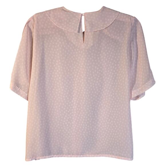 Chaus 16 Baby Pink/White Polka Dot Dainty Baby Doll Top/Blouse [240] - Picture 3 of 9